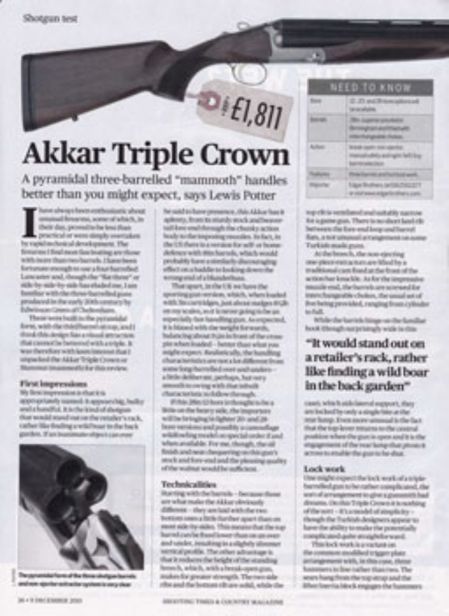 Picture of Review - Akkar Triple Crown Shooting Times