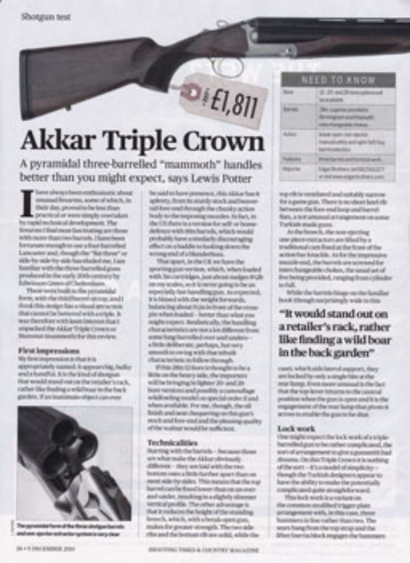 Picture of Review - Akkar Triple Crown Shooting Times